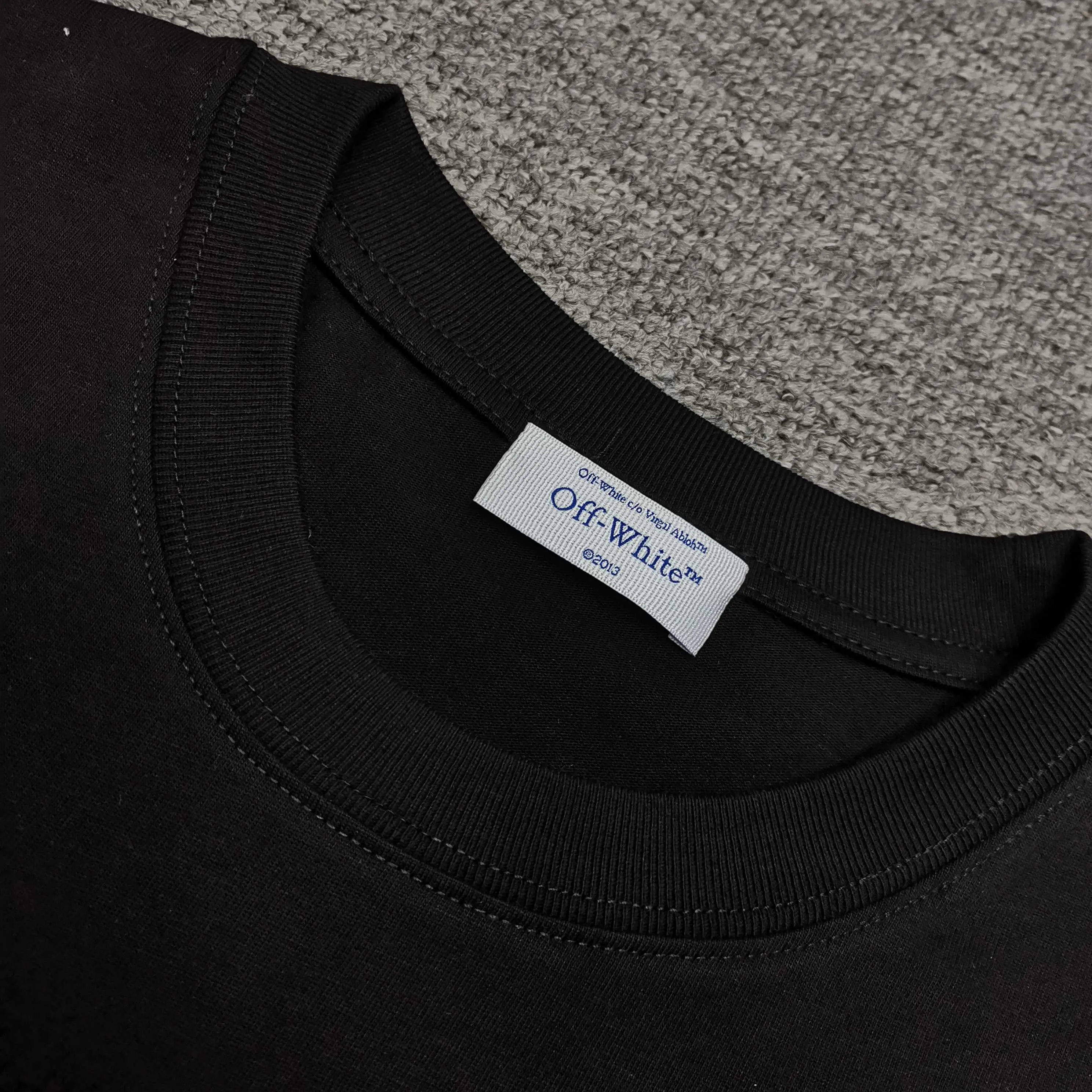 Off white top version, new loose short-sleeved T-shirt Color: Black White Blue Gray Size: S M L XL P240
